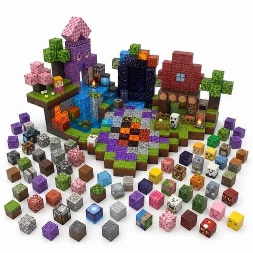 Kit 200 Blocos Magnéticos Peças Para Montar Construção Infantil Adidi Dê