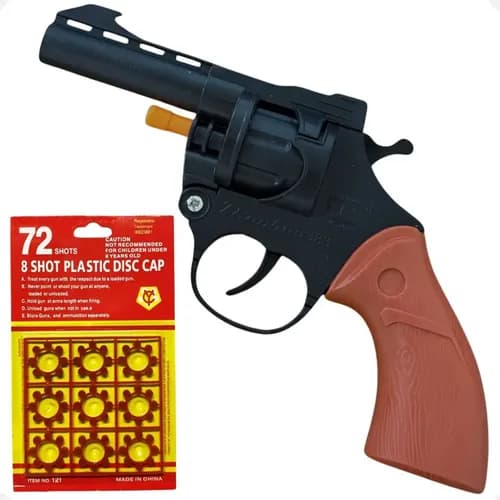 Revolver Arma De Brinquedo Espoleta 72 Shots Rambo Marrom