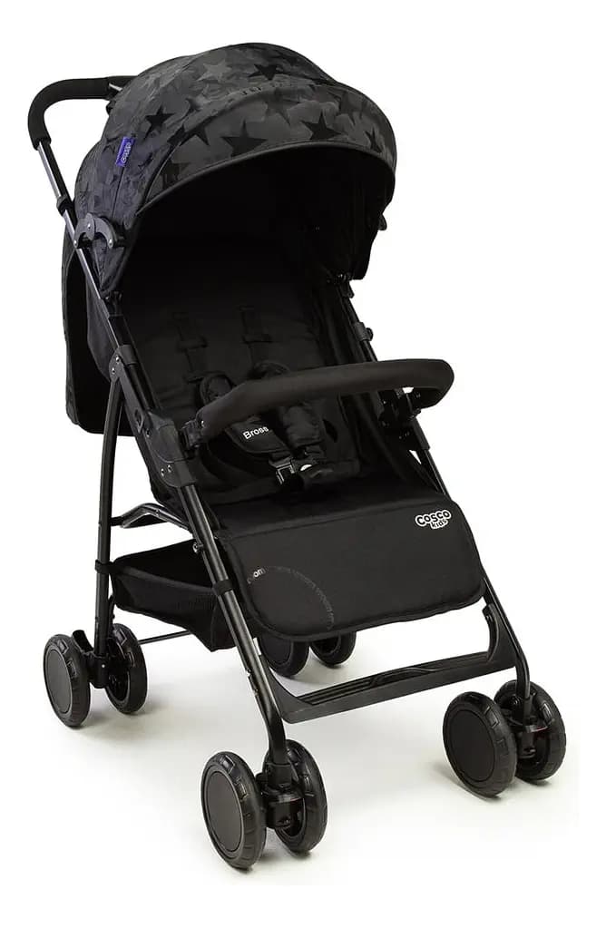 Carrinho de Bebê Cosco Kids Bross Preto Estrela